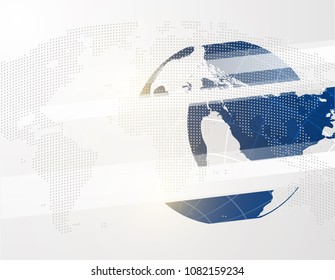 Live News gray background with Earth globe can be used for finance or business presentations, corporate annual report. EPS10.