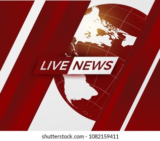 Live News gray background with Earth globe can be used for finance or business presentations, corporate annual report. EPS10.