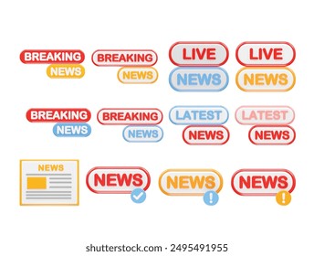 Icono de noticias en vivo ilustración de renderizado 3d