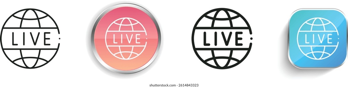 live news icon. Thin Linear, Regular and Button Style Design Isolated On White Background