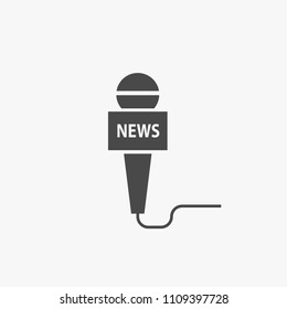 Live news microphone vector icon journalist and broadcasting news icon
