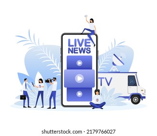 Live news people, great design for any purposes. Flat vector illustration