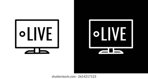 Live news report icon outline collection for web design