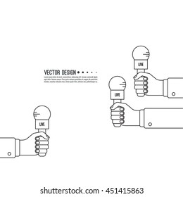 Live news template with microphone. Symbol breaking news on TV radio. Journalist holding mic. 