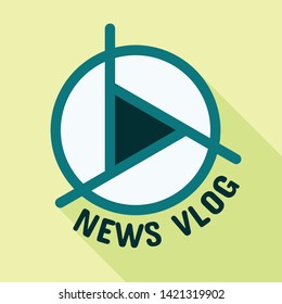 Live news vlog logo. Flat illustration of live news vlog vector logo for web design