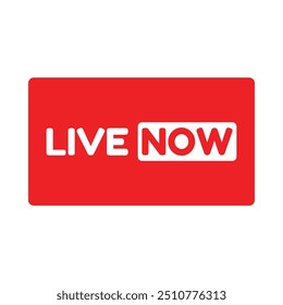 Live Now icon, website online video live stream symbol. Broadcasting and Streaming video, Live Now color vector illustration.