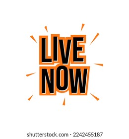 Live Now Sale Shopping Products Text Icon Design Vector