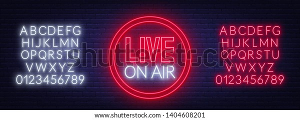 Live On Air Glowing Sign On Stock Vector Royalty Free 1404608201