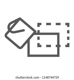 Live paint bucket line icon, tools and design, bucket sign, vector graphics, a linear pattern on a white background, eps 10.