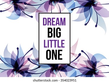 Live with passion inspirational poster. Gentle floral card with flowers in glamour colors
