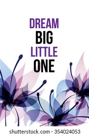 Live with passion inspirational poster. Gentle floral card with flowers in glamour colors