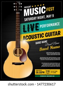 Live Performance Guitar Acoustic Poster