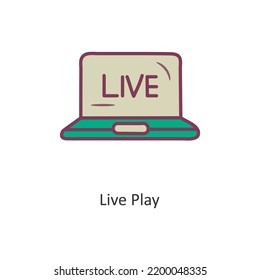 Live Play vector filled outline Icon Design illustration. Gaming Symbol on White background EPS 10 File