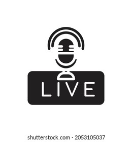 Live Podcast Filled Icon Vector Illustration