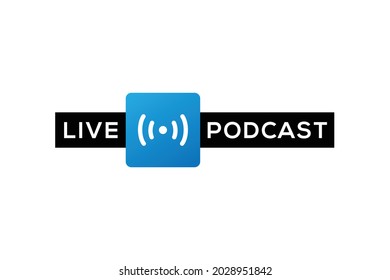 Live Podcast wireless wifi signal icon logo vector illustration symbol