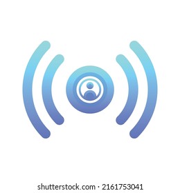 icono de plantilla de diseño de degradado de logotipo de perfil activo