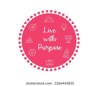 Live with purpose vector illustration, Finding meaning in life
