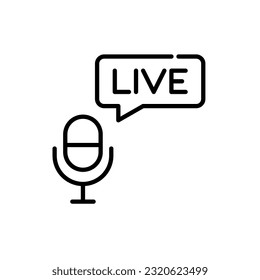 Live radio translation. Broadcasting symbol. Pixel perfect icon