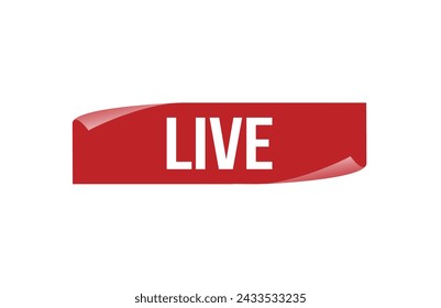 Live red ribbon label banner.