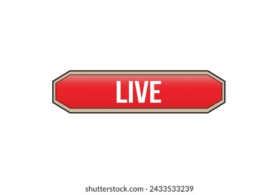 Live red ribbon label banner.