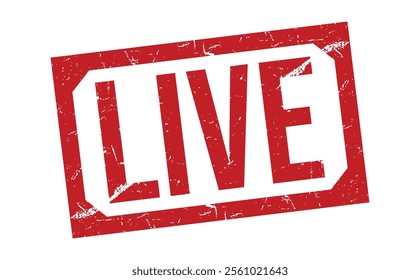 LIVE red rubber stamp vector design.