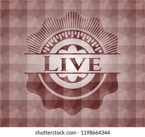 Live red seamless geometric badge.