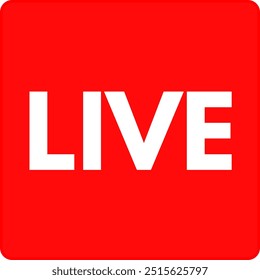 Live Red Square Icon, Red Live Iocn