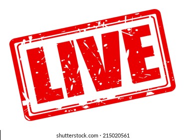 Live red stamp text on white