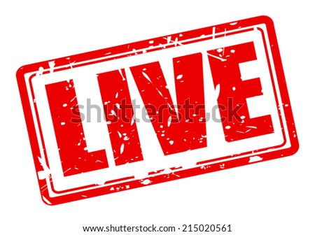 Live red stamp text on white