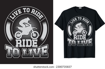 Live to ride, ride to live with background. Cool biker quote for t-shirt design. Motorcycle print, banner, poster and stamps