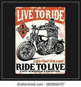 live to ride, ride to live graphic