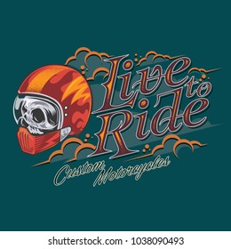 live to ride vector