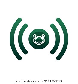icono de plantilla de diseño de gradiente del logotipo del robot vivo