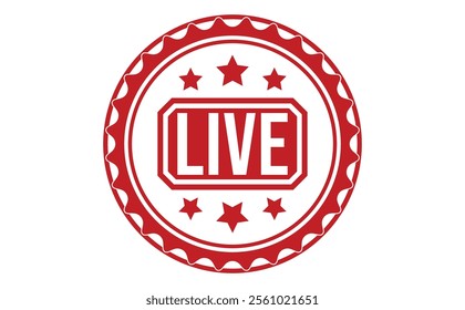 LIVE rubber stamp vector illustration on white background