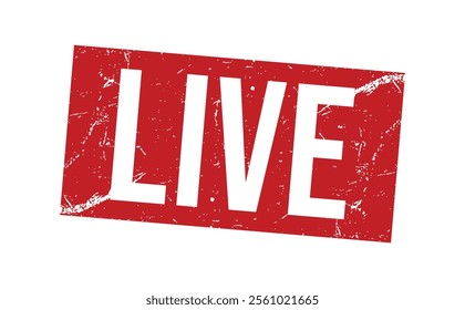 LIVE rubber stamp vector illustration on white background