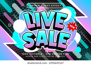 venta en vivo efecto de texto 3d y efecto de texto editable