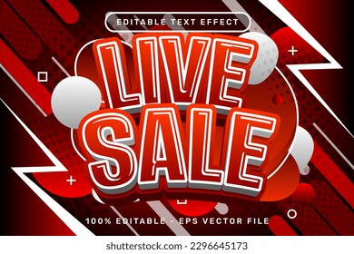 venta en vivo efecto de texto 3d y efecto de texto editable