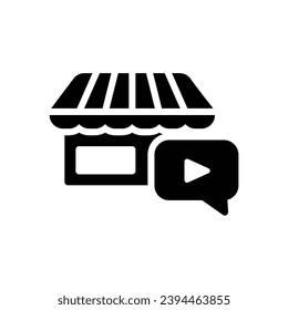 Live Sales icon with store and video chat