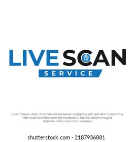 Live Scan Logo, Fingerprint Scanner Logo, Online Fingerprint Scan Logo Vector Template.