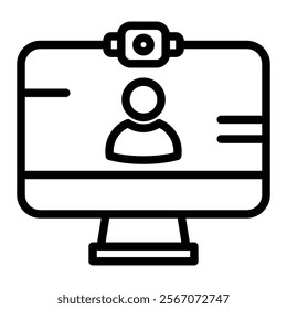 Live Session Icon Lineal Style Vector Illustration