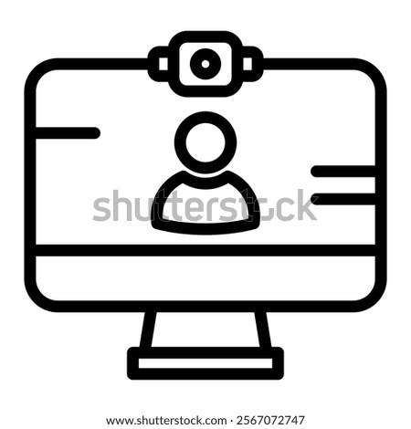 Live Session Icon Lineal Style Vector Illustration