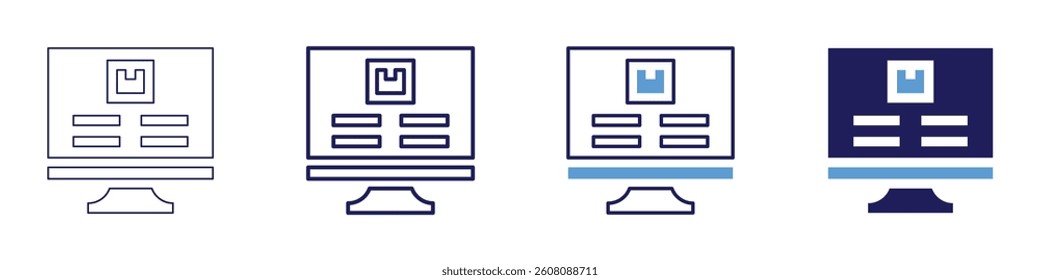 Live shopping icon in 4 different styles. Thin Line, Line, Bold Line, Duotone. Duotone style. Editable stroke.