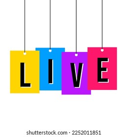 Live shopping offer event tag icon label sign design vector