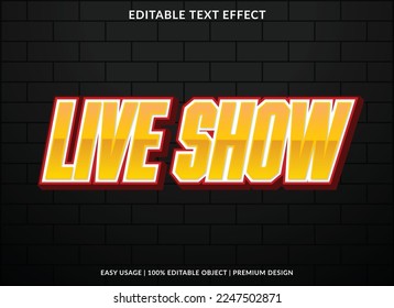 live show editable text effect template with abstract background and modern style