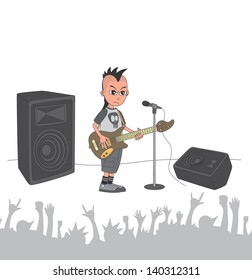 live show stage band rock bassist