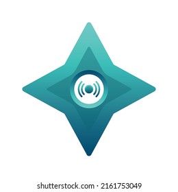 live shuriken logo gradient design template icon