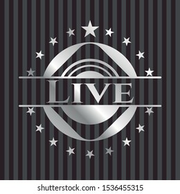 Live silver shiny emblem]. Vector Illustration. Mosaic.