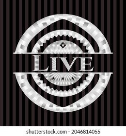 Live silver shiny emblem]. Vector Illustration. Mosaic. 