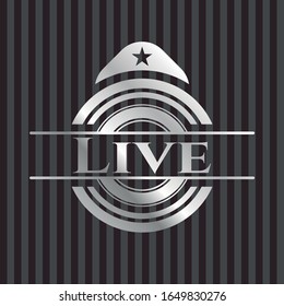 Live silvery shiny emblem. Vector Illustration. Mosaic.