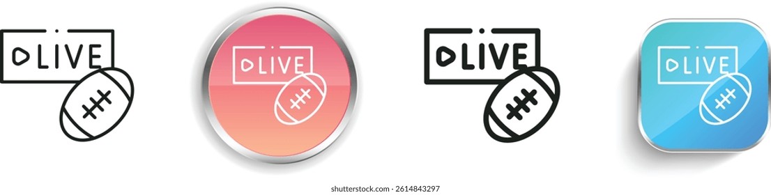 live sports icon. Thin Linear, Regular and Button Style Design Isolated On White Background